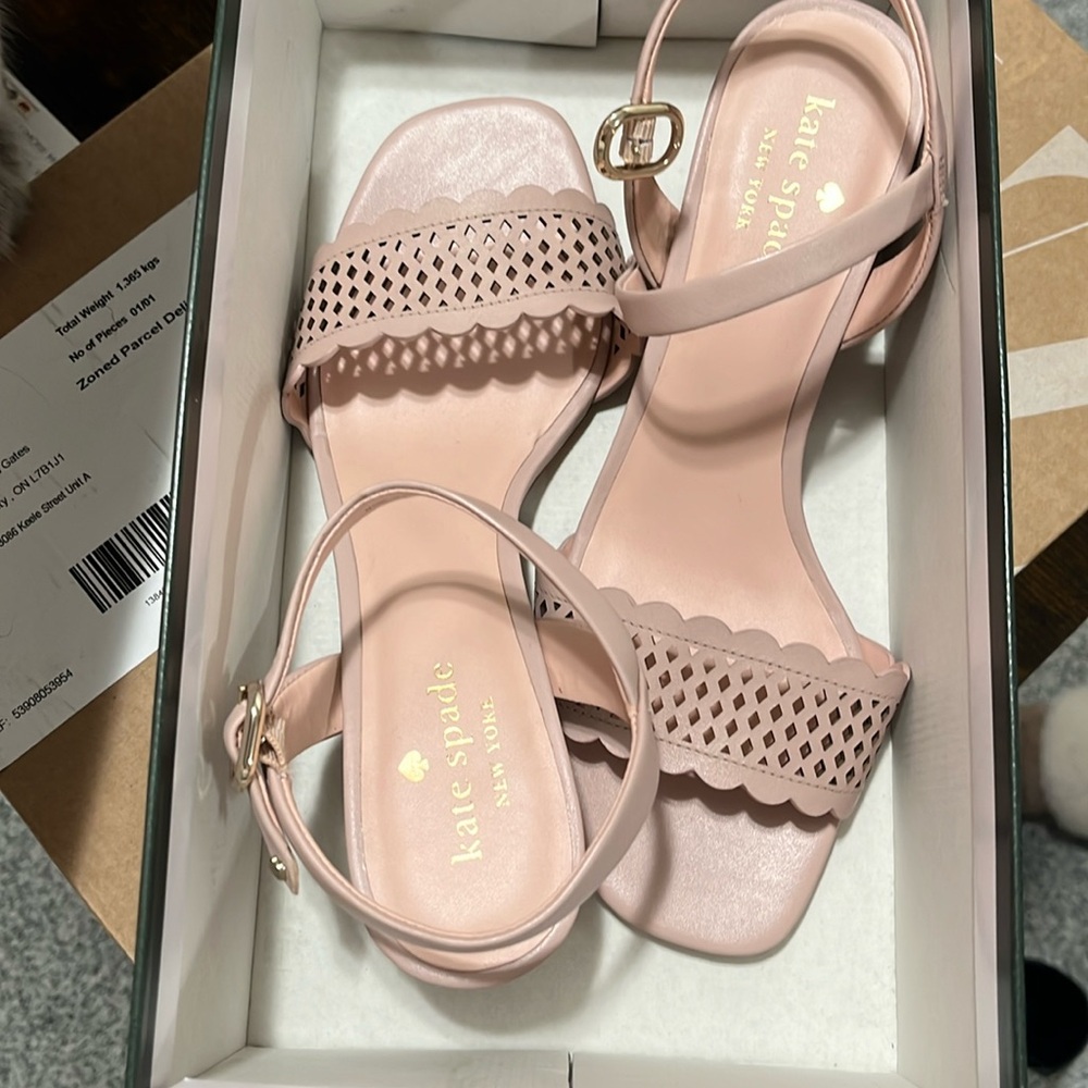 Kate Spade Block Sandals 7.5 in Rose Smoke